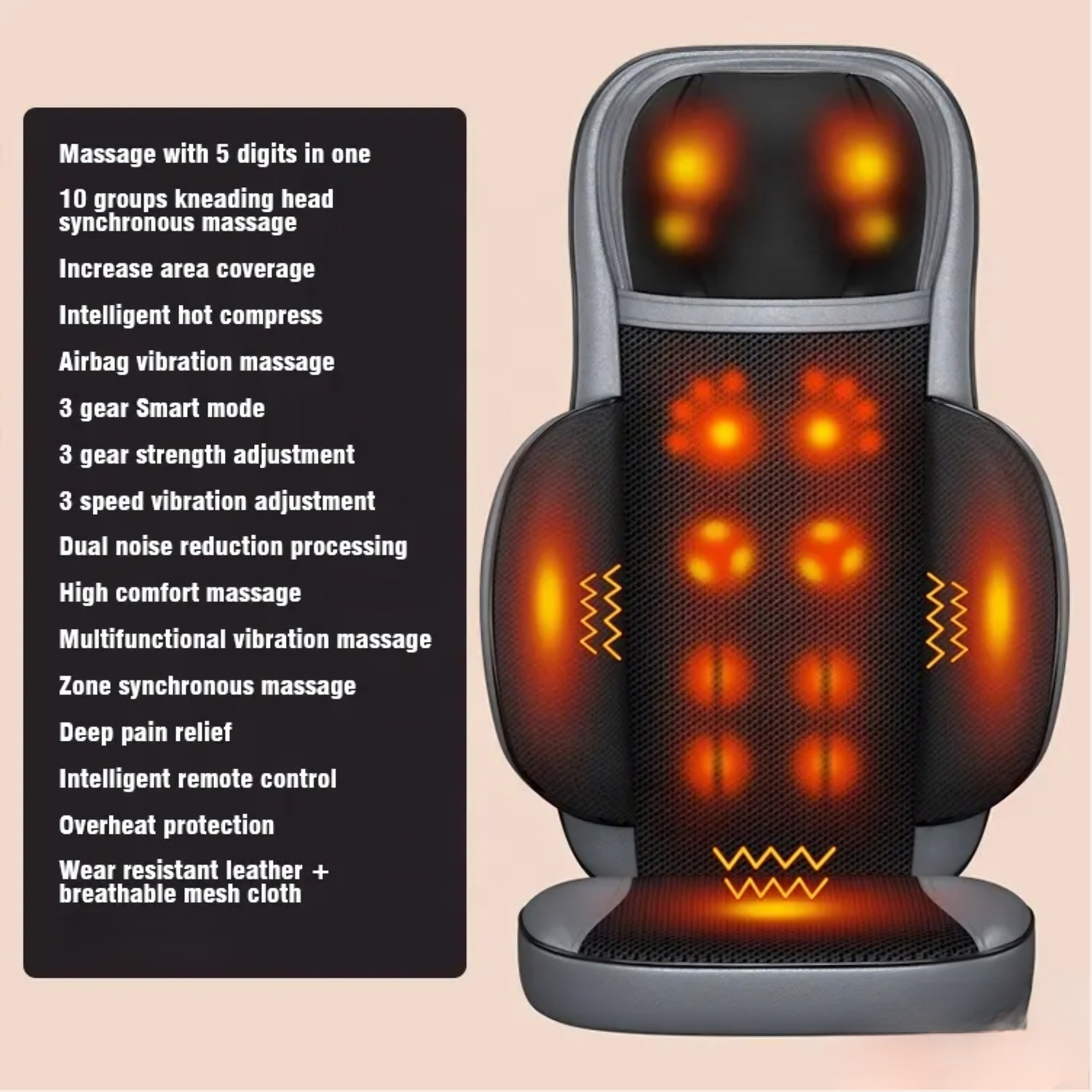Image of ExtraLux Full Body Massage Chair Pad with Heat & Vibration | Neck, Back & Waist Massager Massage Chair