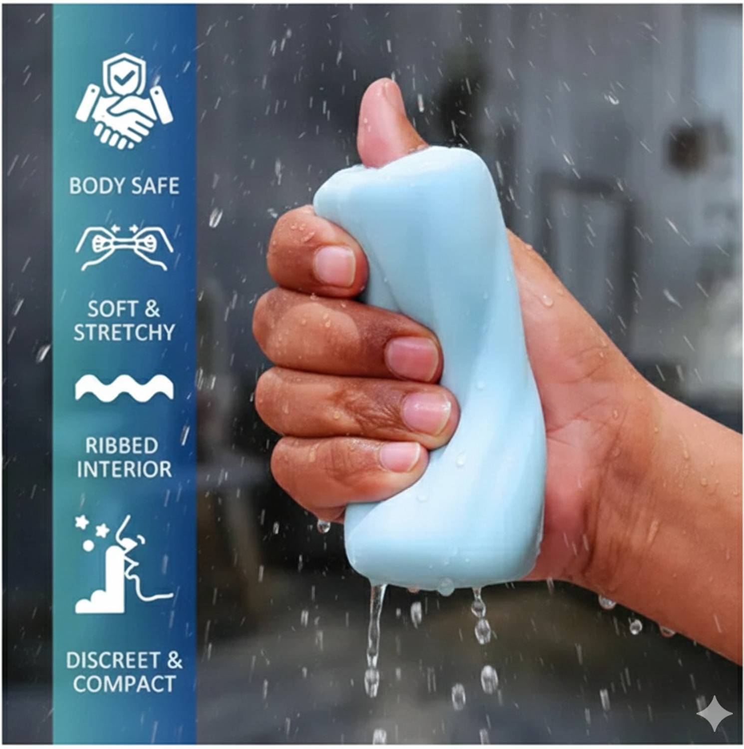 Winify Silicone Body Massager Blue - Image 2