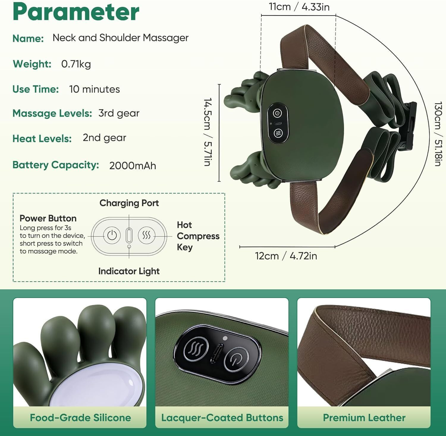 Image of ACRAVYA Electric Shoulder Massager with Heat - Deep Tissue Pain Relief Device