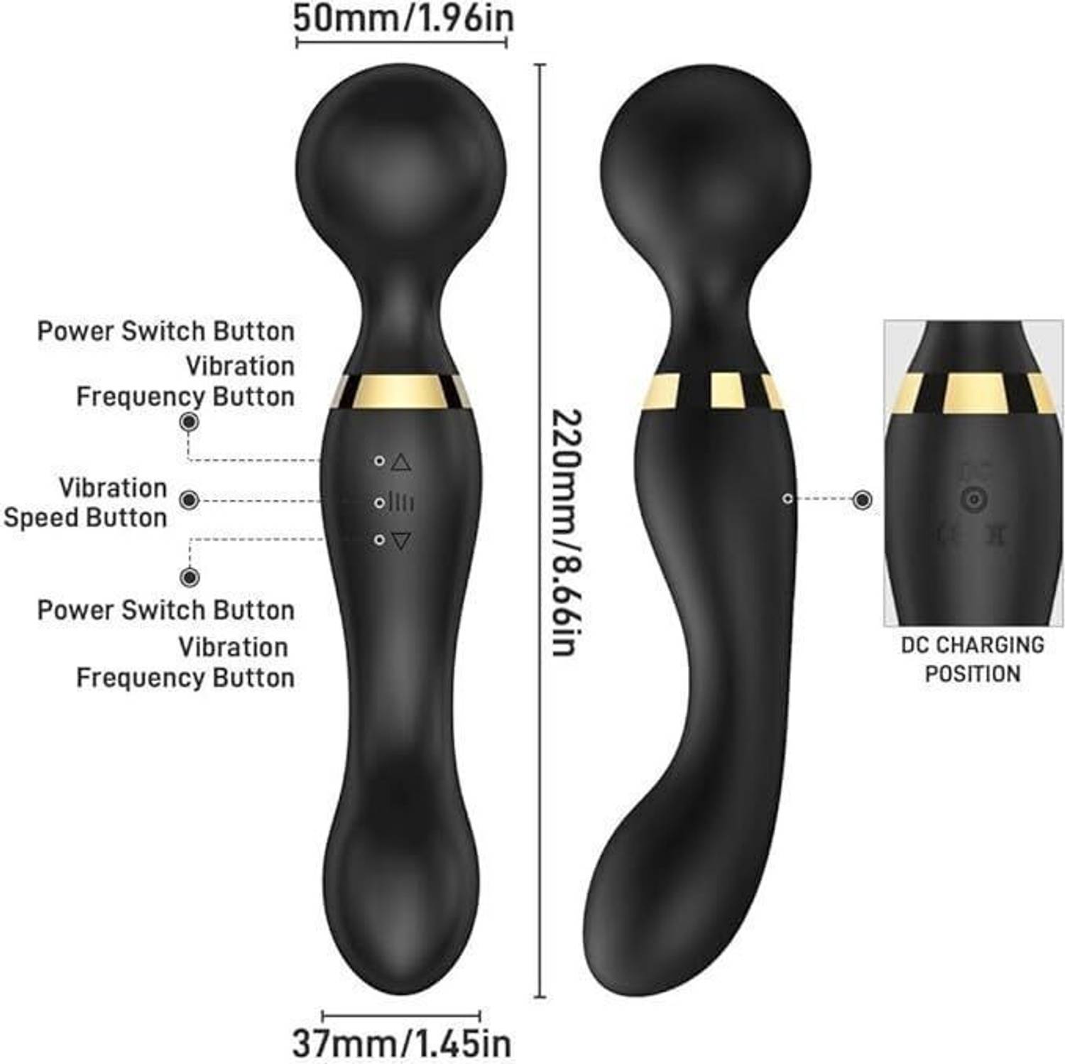 enrics Strong Vibrating Dual Head Vibrator Massager - Image 4