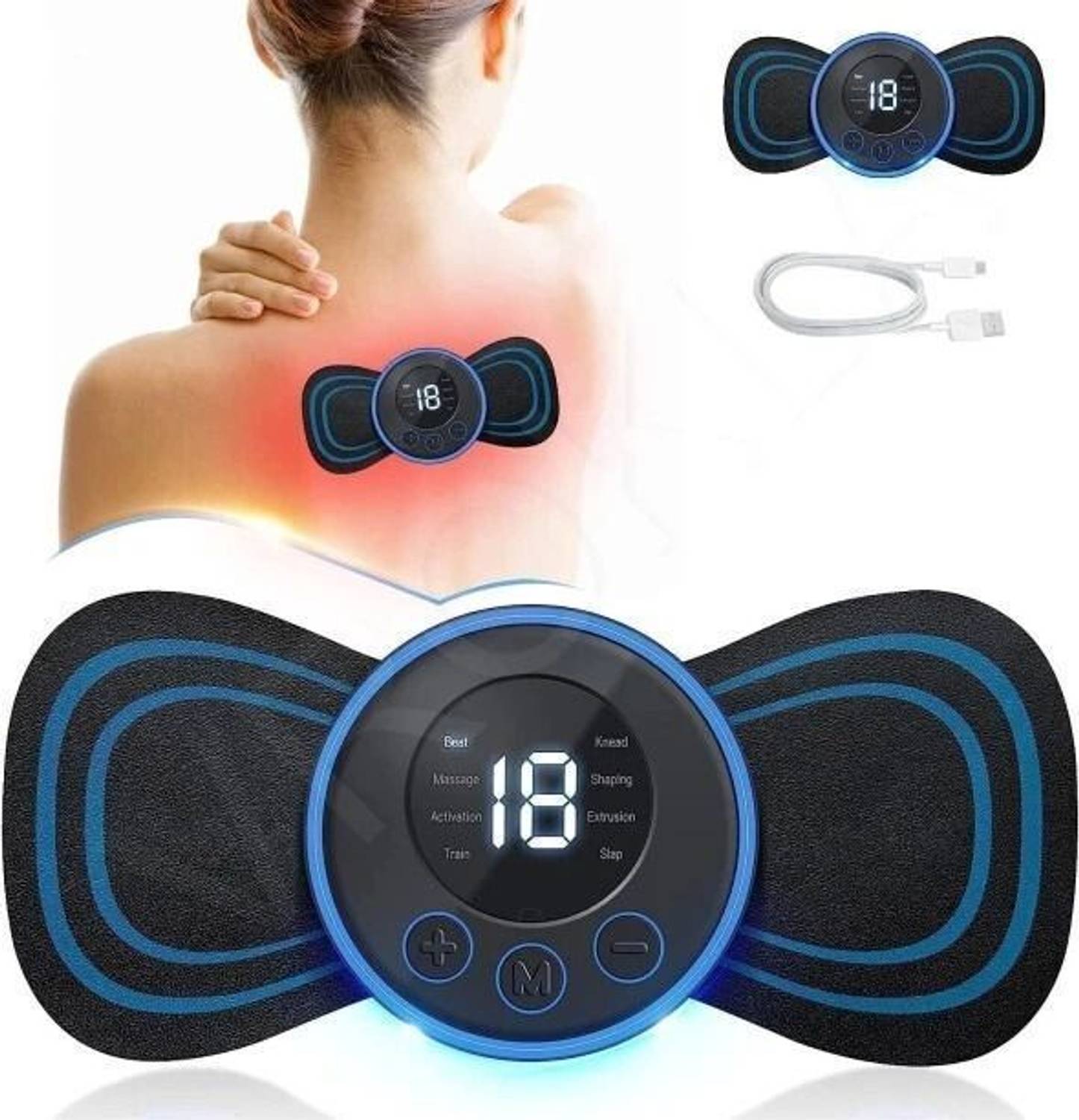 4square Pain Relief Wireless Vibrating Massager EMS Massager Mini Massager
