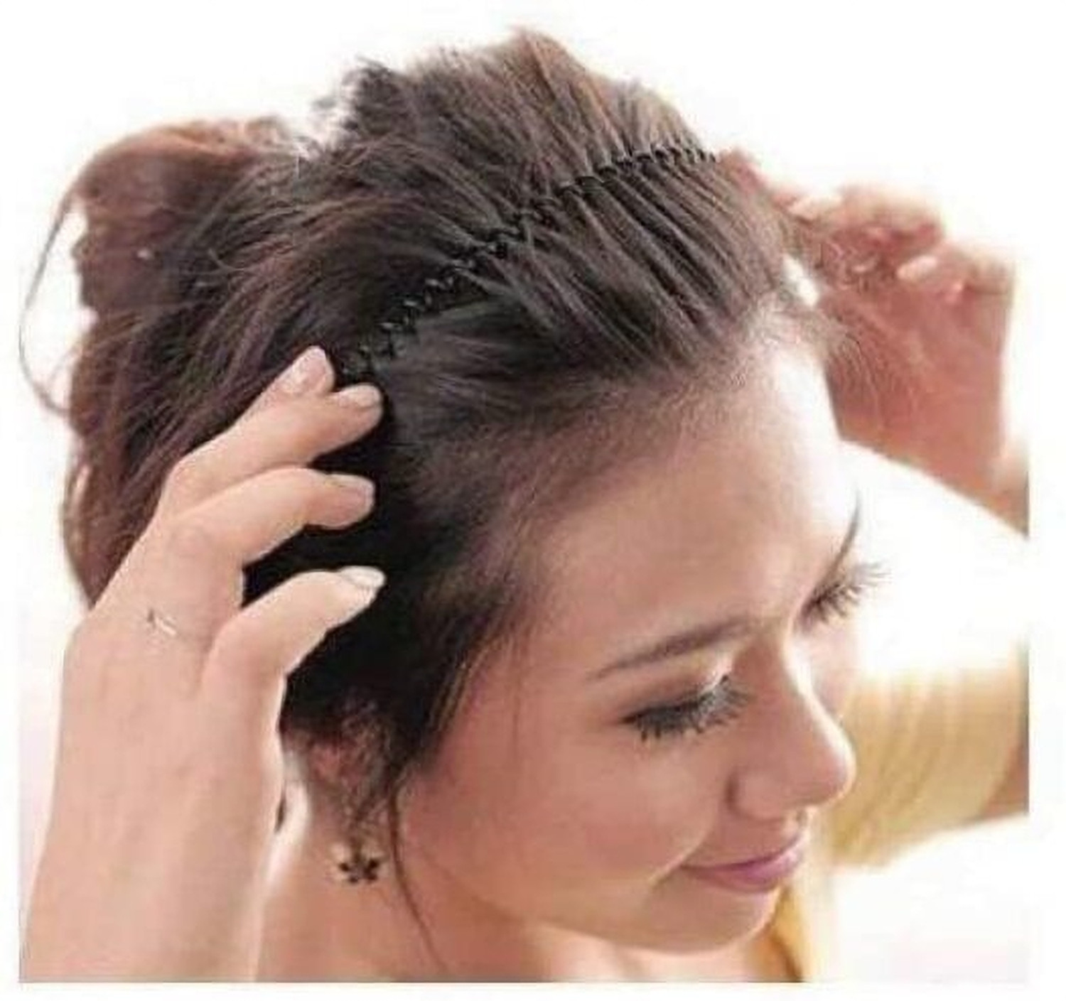 Image of GRENZAFAB 2 Pcs Flexible Spring And Zig Zag Chain Simple Daily Use For Unisex Men Women Hair Band