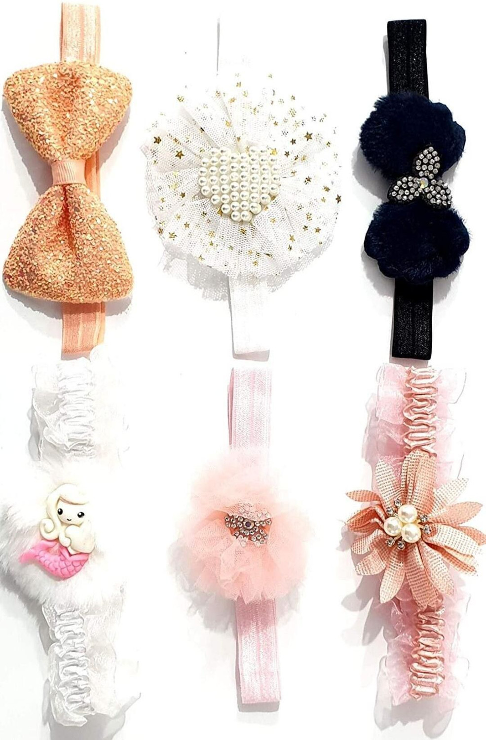 Image of Myra Collection elastic Ribbon hair accessory for girls set 6 PCS Head Band