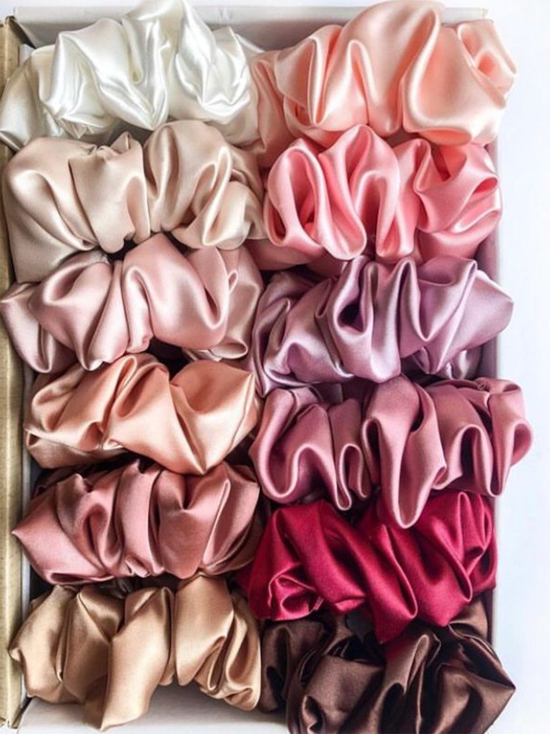 hummanbird Luxury Satin Scrunchies|Soft Hair Ties Set of 12 Rubber Band