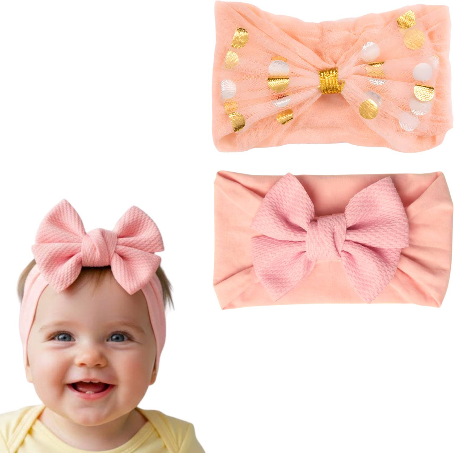 AmazingKarts Baby Headband Gift Set – Lovely Bows for Photoshoots & Daily Outfits Head Band