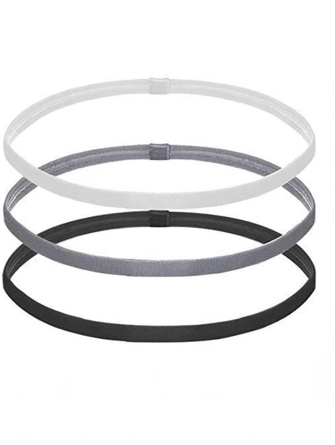 Seeotwo 3 Pieces Thick and Slim Non-Slip Elastic Sports- Athletic Skinny Hair Hair Band
