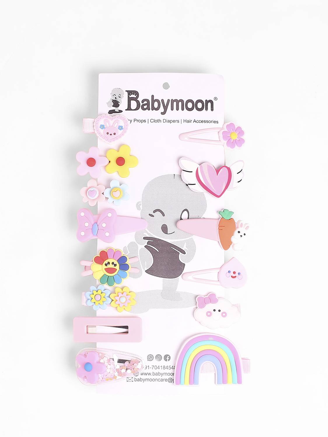 BABYMOON 14pcs Unicorn HairClips New Born Baby Photography Shoot Props Costumes (Pink)… Hair Clip