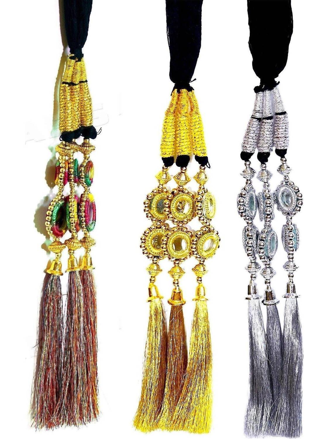 ABS Paranda/Parandi/Choti/Braid/Tassles Hair Extension for Girls and Women Pack of 3 Hair Accessory Set