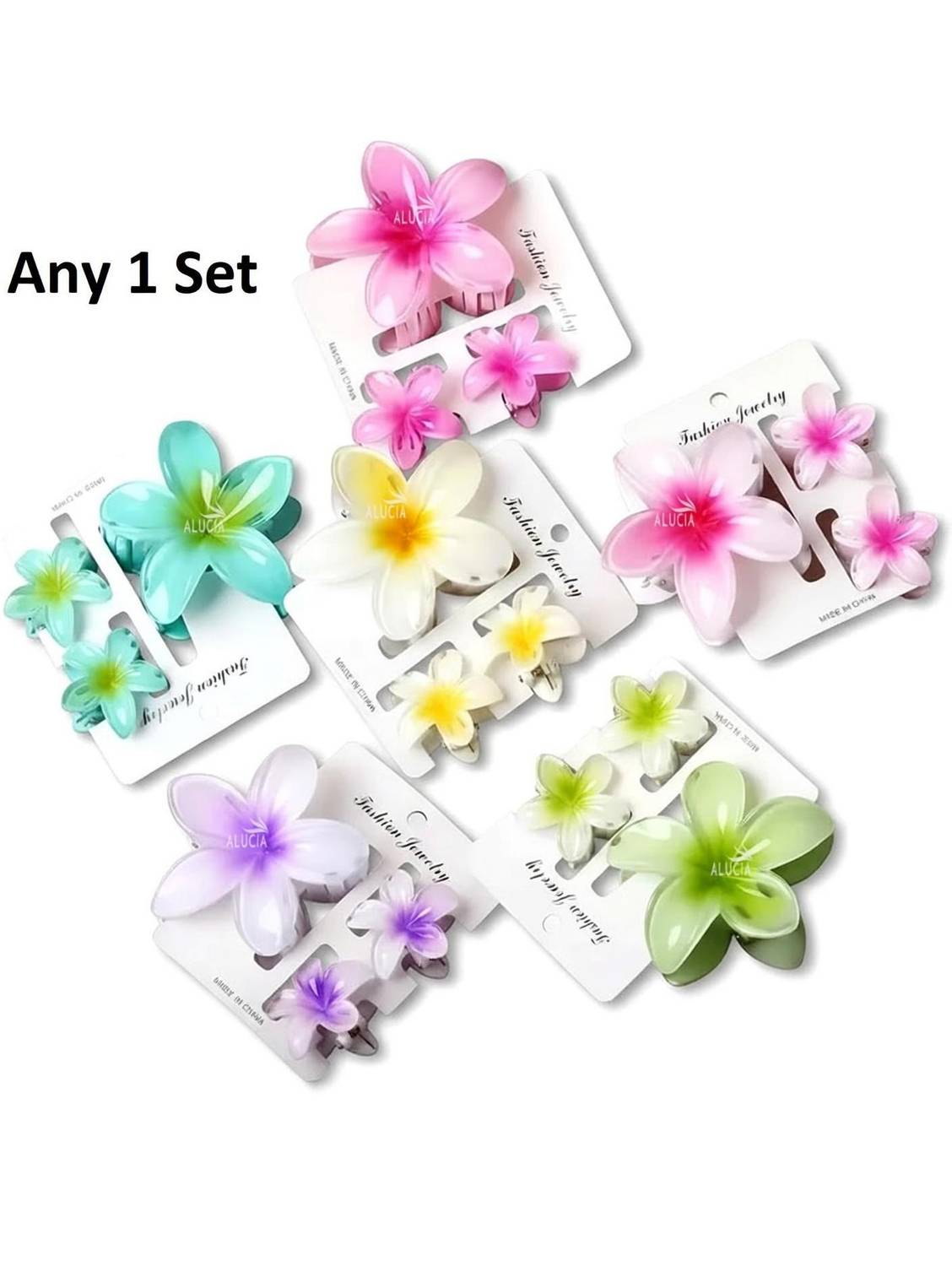 Alucia Korean Glossy Flower Hair Claw Clip Clutcher Accessories For Women And Girls Hair Claw