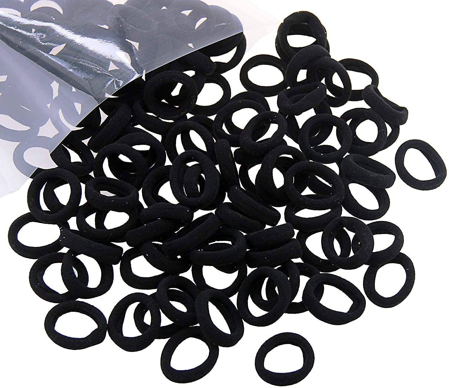 BAHUNAMI 100 pcs Small Rubber Hair Bands for Girls Hair Band