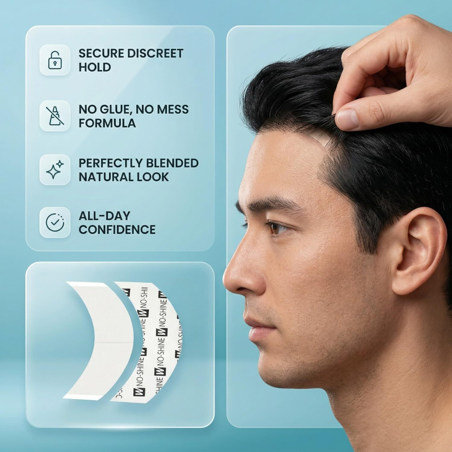 Image of Newlo No Shine | Patch Tape | Waterproof | Double Sided | 36pcs /Bag Hair Accessory Set