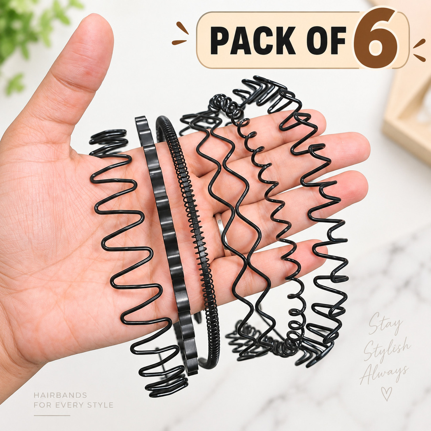 Image of Seeotwo Wavy Non-Slip Headband Hair Band