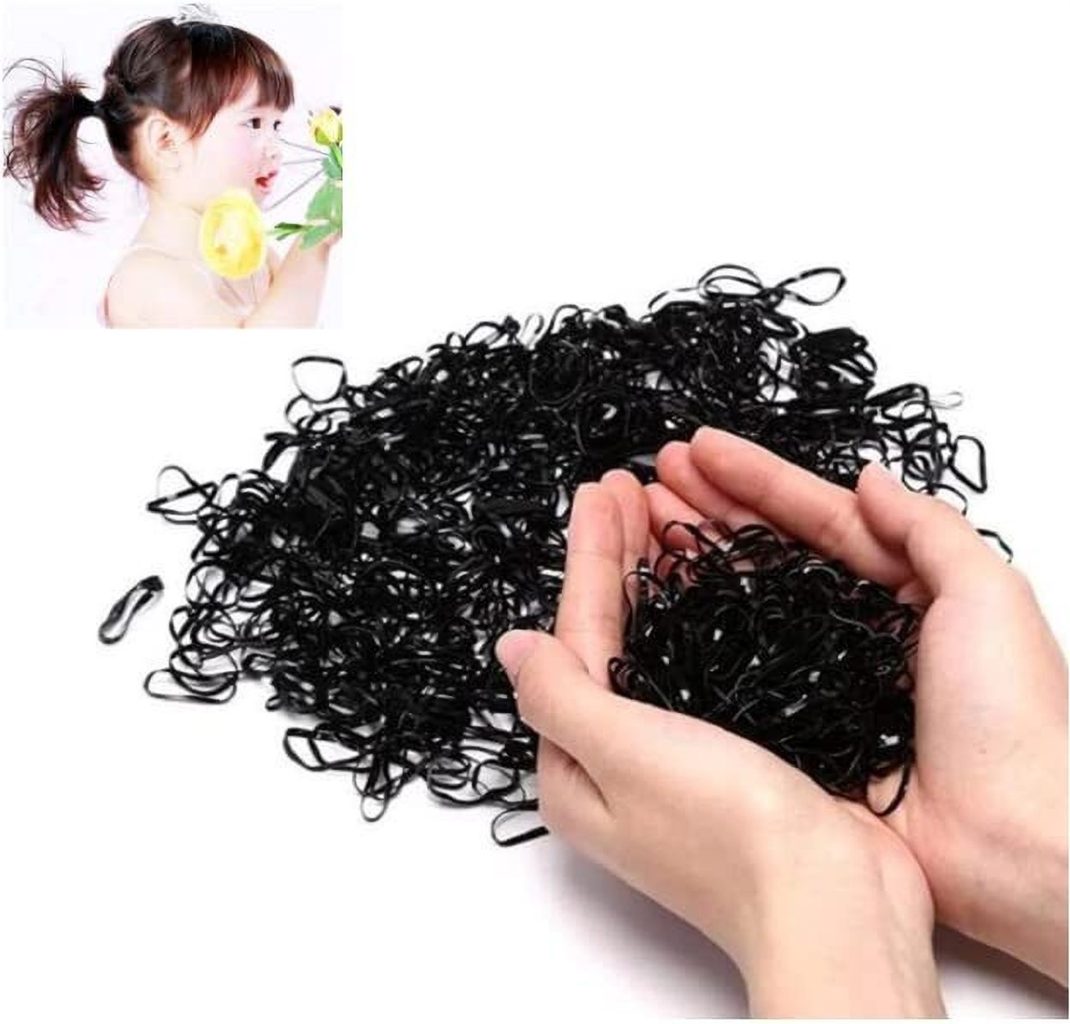 Image of virtuvend ventures (900 PCS) Elastics Stretchy Hair Tie Ponytail Rubber Band
