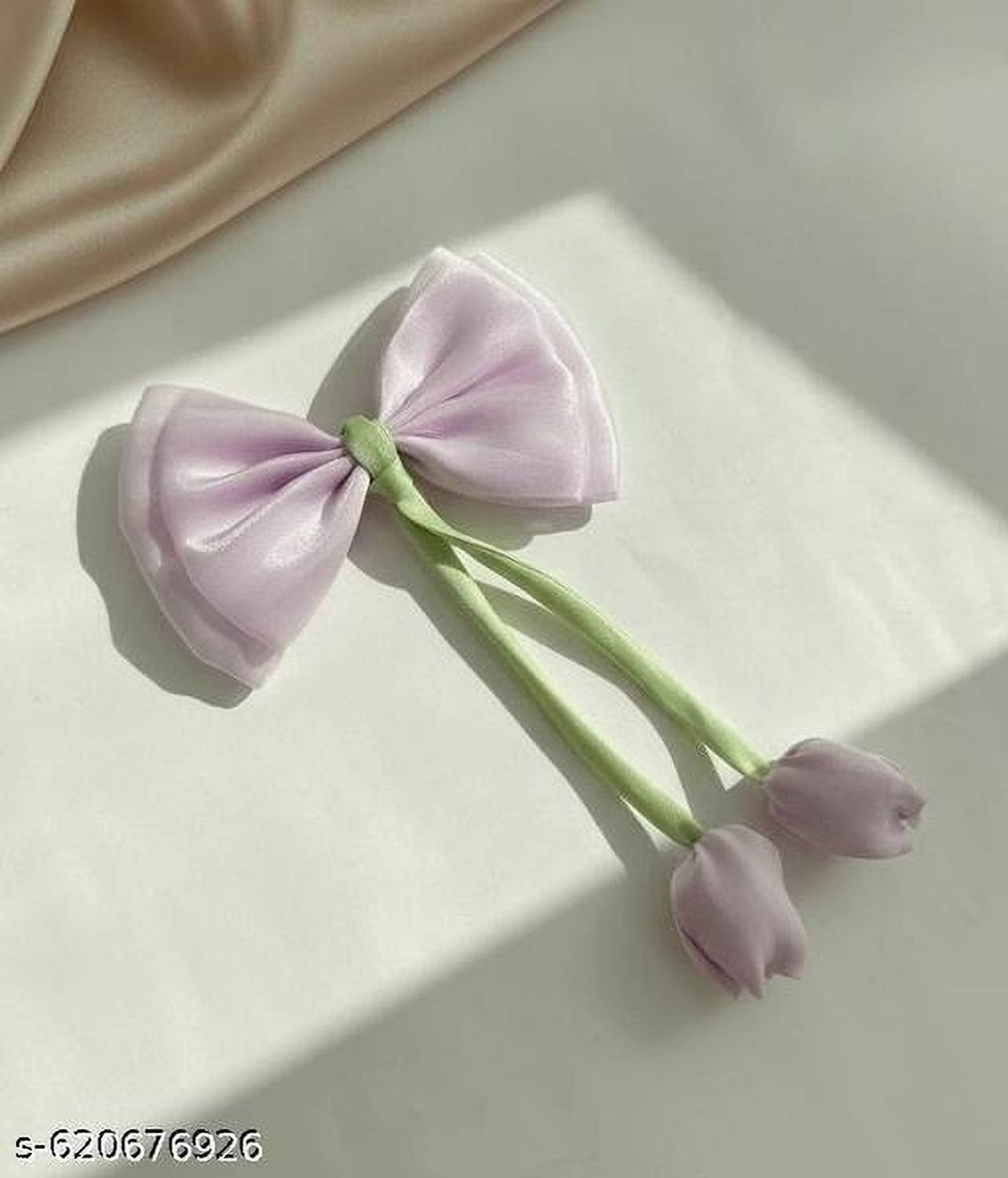 Sunduseva Tulip Flower Korean Bun Scrunchie Trendy Ponytail Rubber