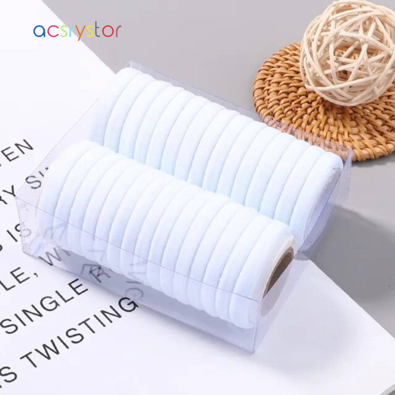 acsrystor 30 Pcs White Rubber Band for Women and Girls/ Soft and Elastic Rubber Band