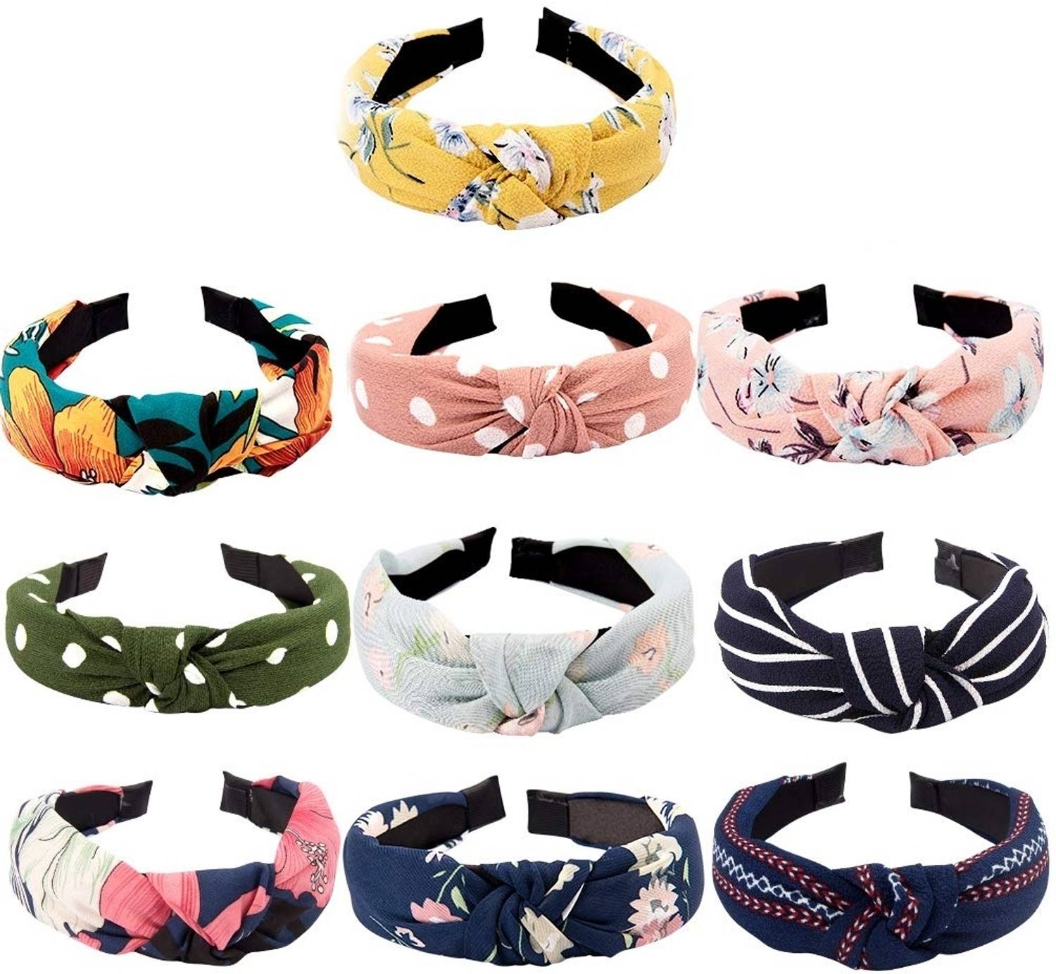 AFSANA ENTERPRISES AFSANA'S PACK OF 10 PCS MULTICOLOR KNOT HAIRBAND FOR GIRLS AND WOMENS Hair Band