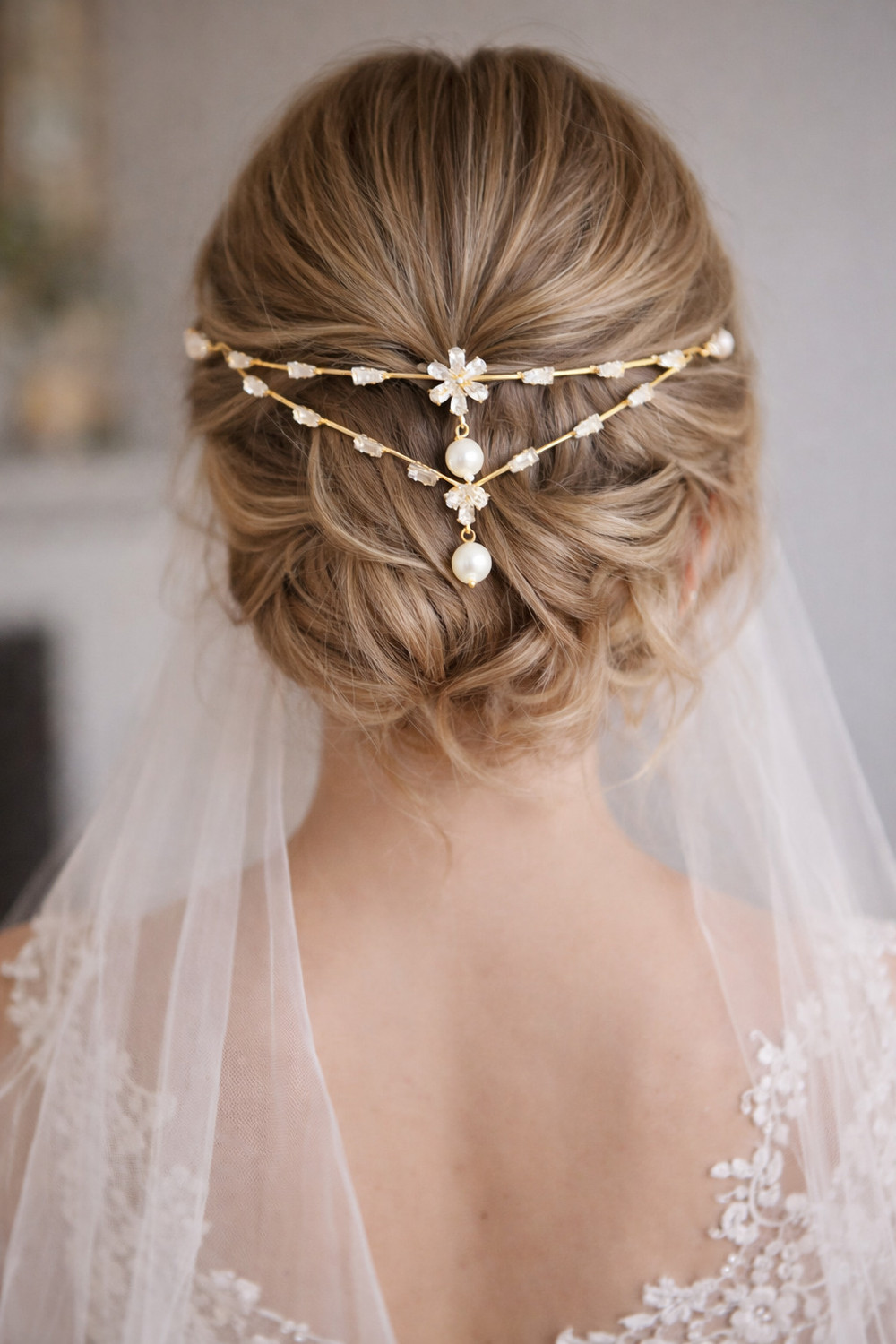 Image of MAYUJA Gold Pearl Flower Hair Band | Elegant Bridal & Party Hair Accessory Hair Band