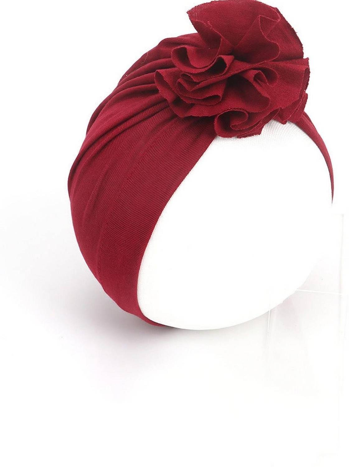 Bembika Beanie Flower Headband For Baby Girl Hair Accessories For Girls Headband-Maroon Head Band