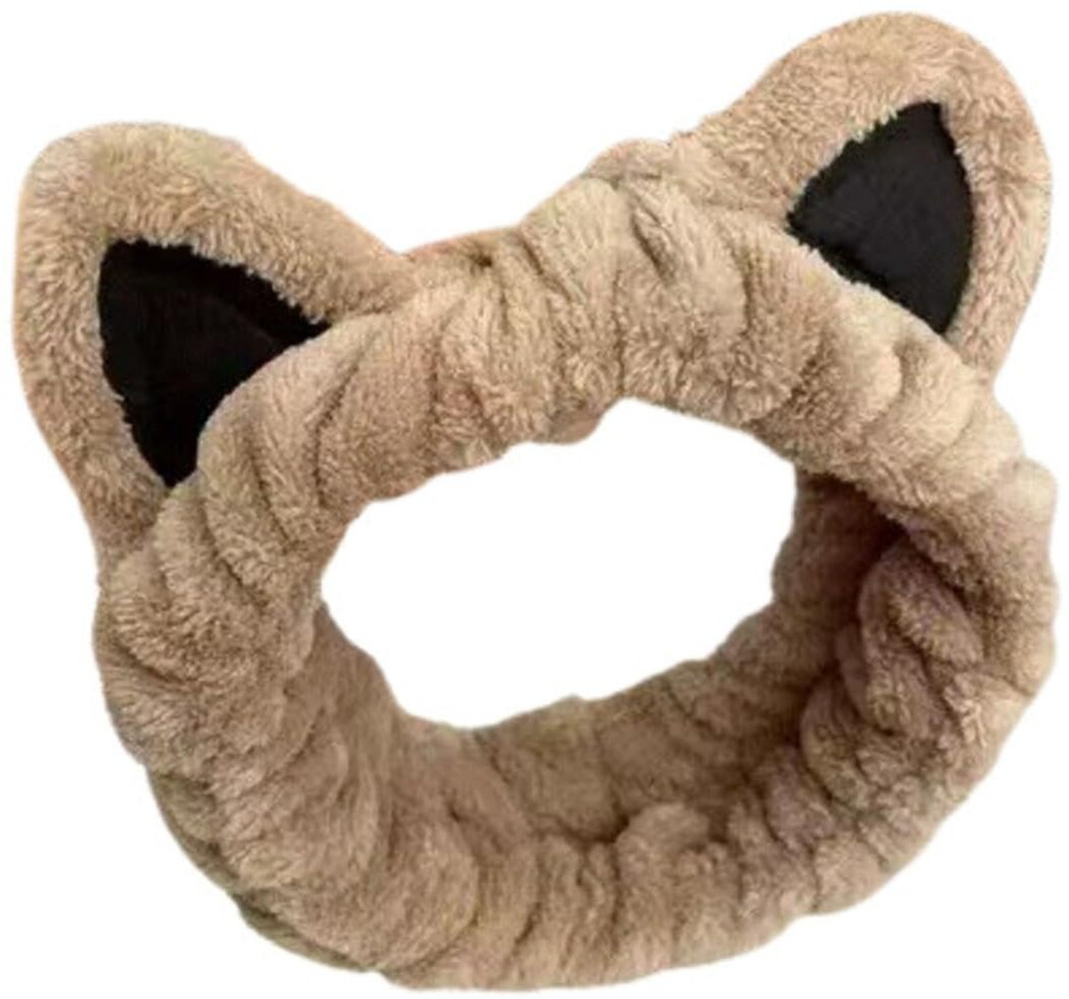 Image of MOMISY Elastic Women's Cat Ear Headband for Face Wash, Spa, Makeup (Coffee Black) Hair Band