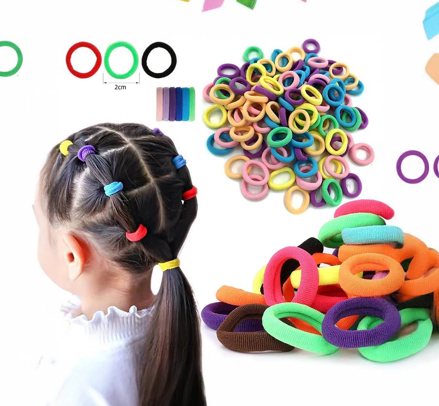ChicTresses Hair Rubber Bands for Baby Girls, Rubber Bands, Mini rubbers for Girls Rubber Band
