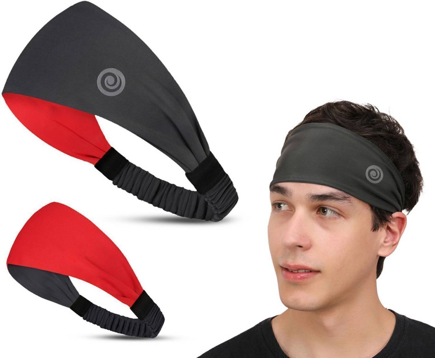Athmonk Headband, Lycra Reversible Sweatband, For Men and Women, Hair Band