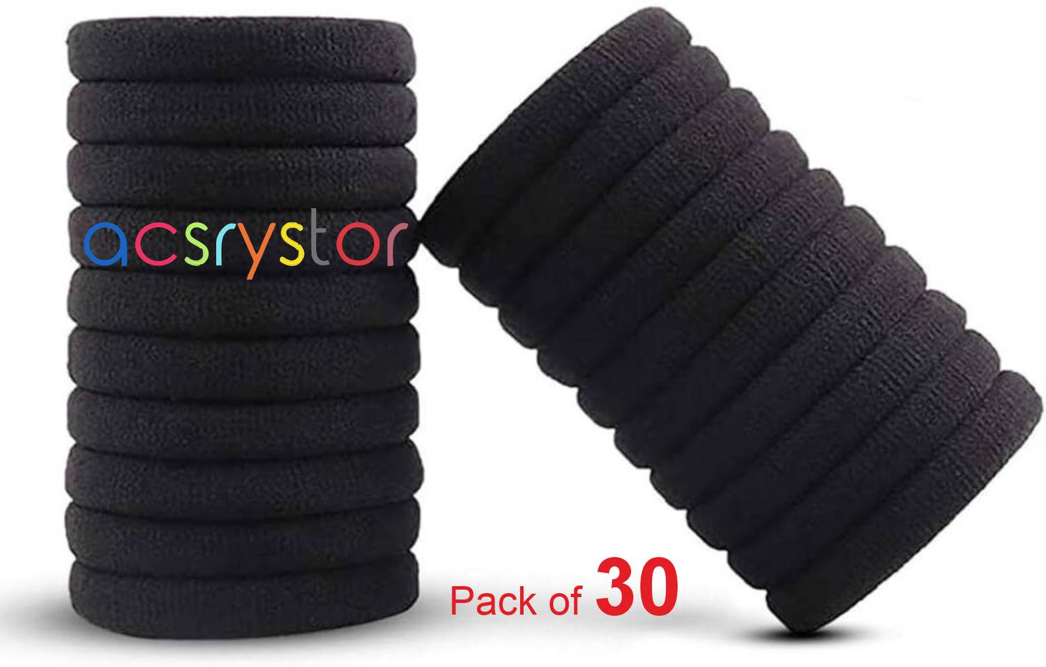 acsrystor 30 Pcs Black Rubber Band for Women and Girls/ Soft and Elastic Rubber Band