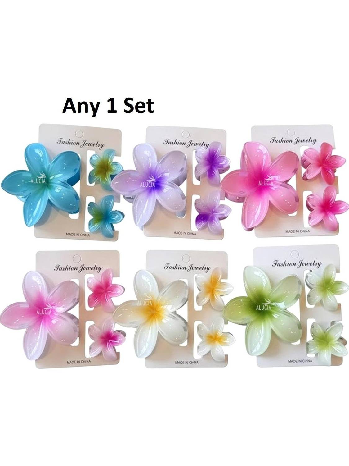 Alucia Korean Glossy Flower Hair Claw Clip Clutcher Accessories For Women And Girls Hair Claw