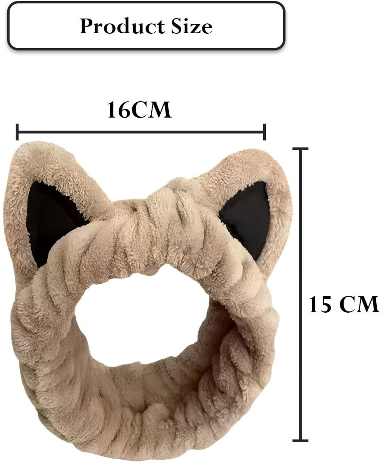 Image of MOMISY Elastic Women's Cat Ear Headband for Face Wash, Spa, Makeup (Coffee Black) Hair Band