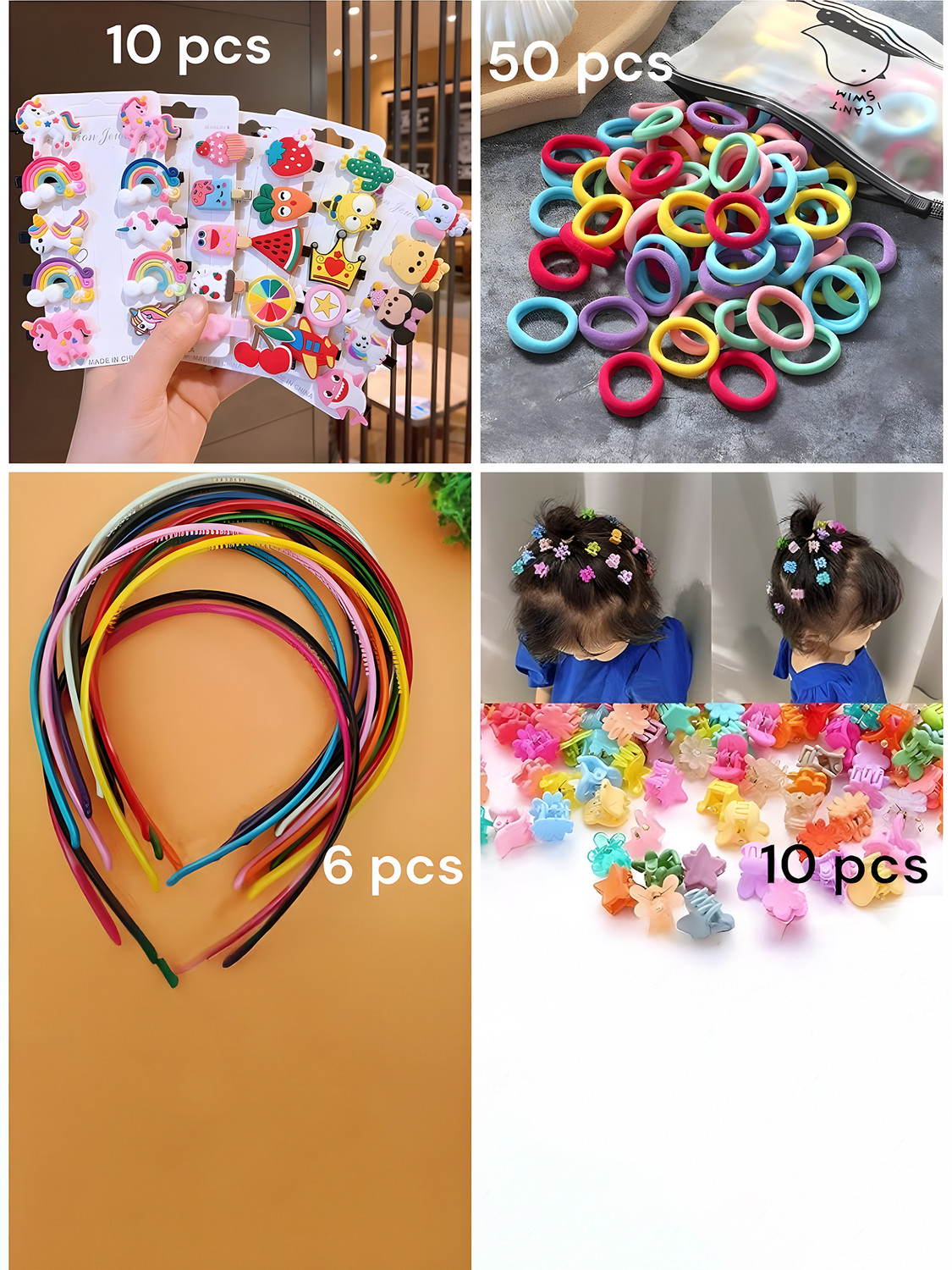 Image of KVY COLLECTION Baby Girl Hair Accessories Combo 76 Pcs Baby Girl Hair Clip Set (Multicolor) Hair Accessory Set (Multicolor)
