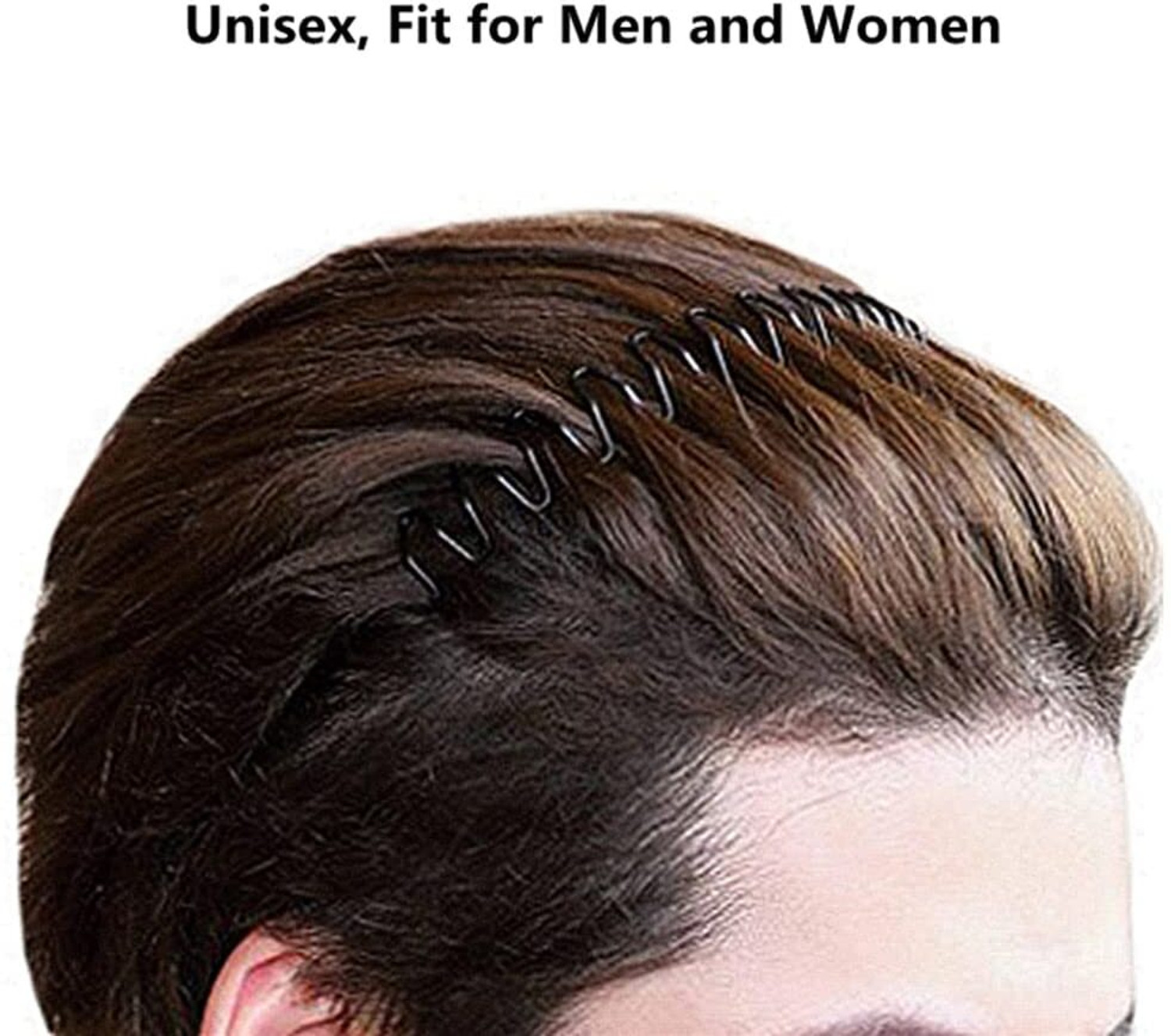 Image of GRENZAFAB 2 Pcs Flexible Spring And Zig Zag Chain Simple Daily Use For Unisex Men Women Hair Band