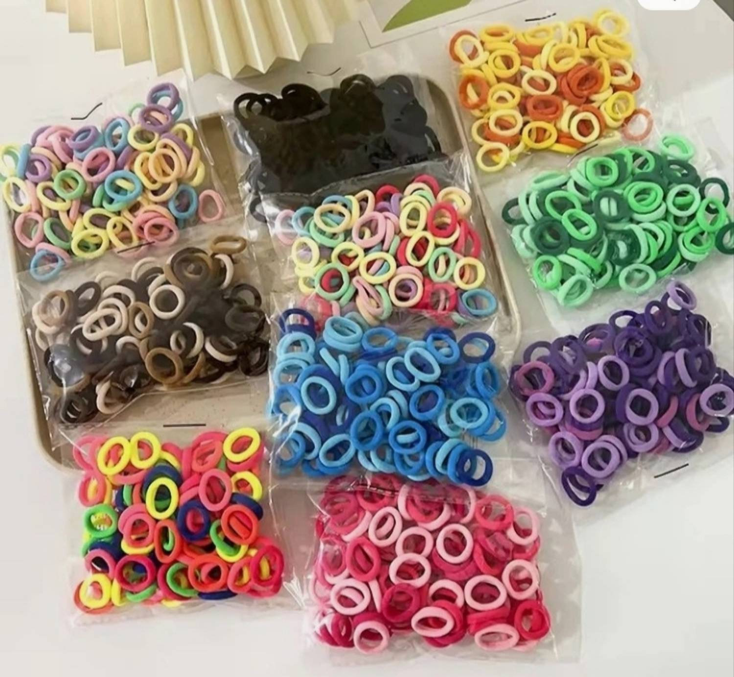 Bringslight 300pcs Mini Rubber Band Ponyties For Kids&Babygirls Cute Fancy Bands Rubber Band Hair Accessory Set