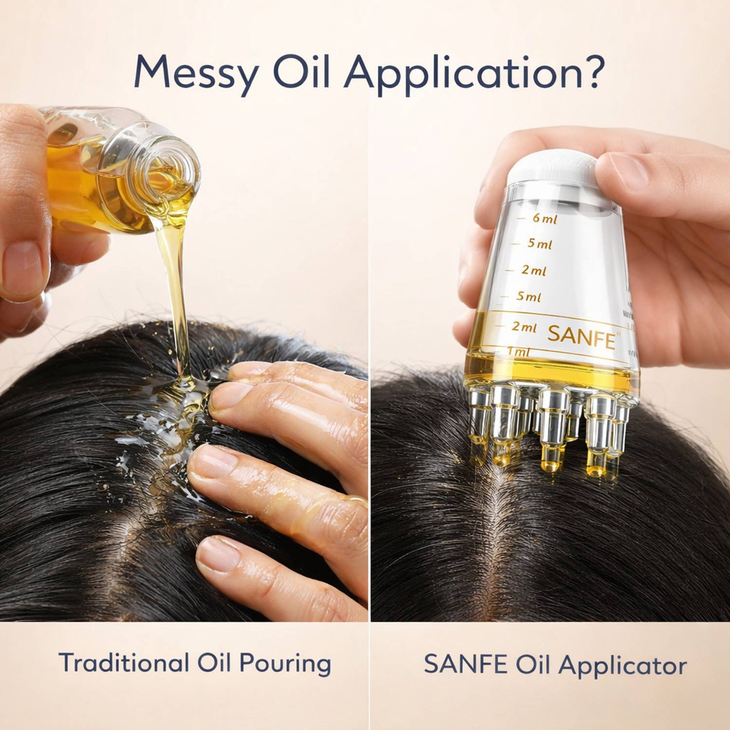Sanfe Oil Applicator Bottle for Hair Oiling - Image 2