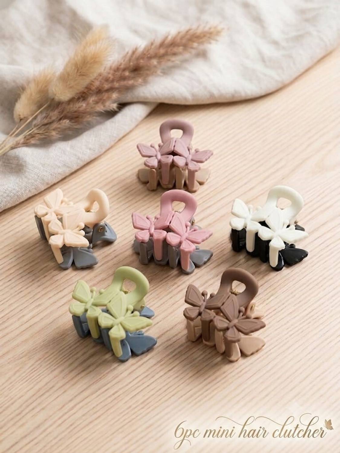 APSAMBR Dual Tone Butterfly Hair Claw Clips for Women & Girls Pack of 6 Hair Claw