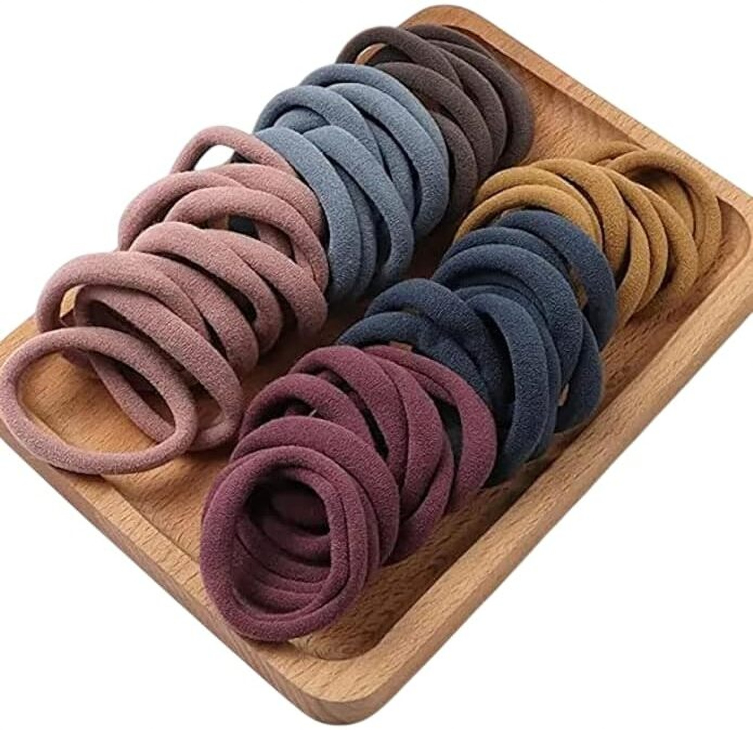 Image of house of common 30 PC Ponytail Stretchable Dark Colors Hair Bands For Women Rubber Band