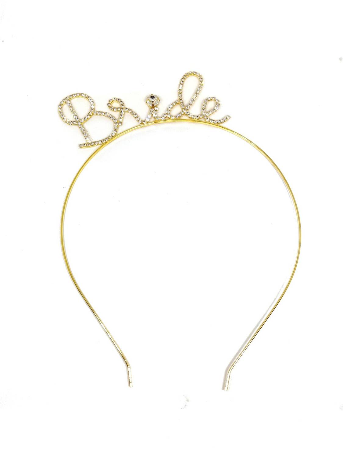 Bunty Gold Bride Crystal Crown Tiara for Girls Hair Band (Gold) Hair Band