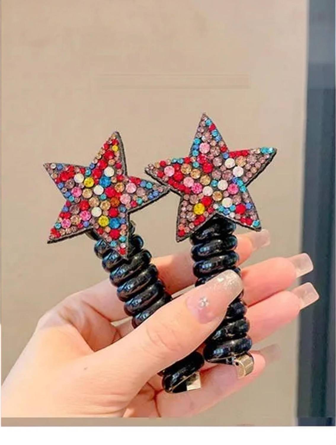 Balasundri Phone Wire Cord Spiral Hair Ties Ponytail Holder Style Causal Hair Accessories Rubber Band