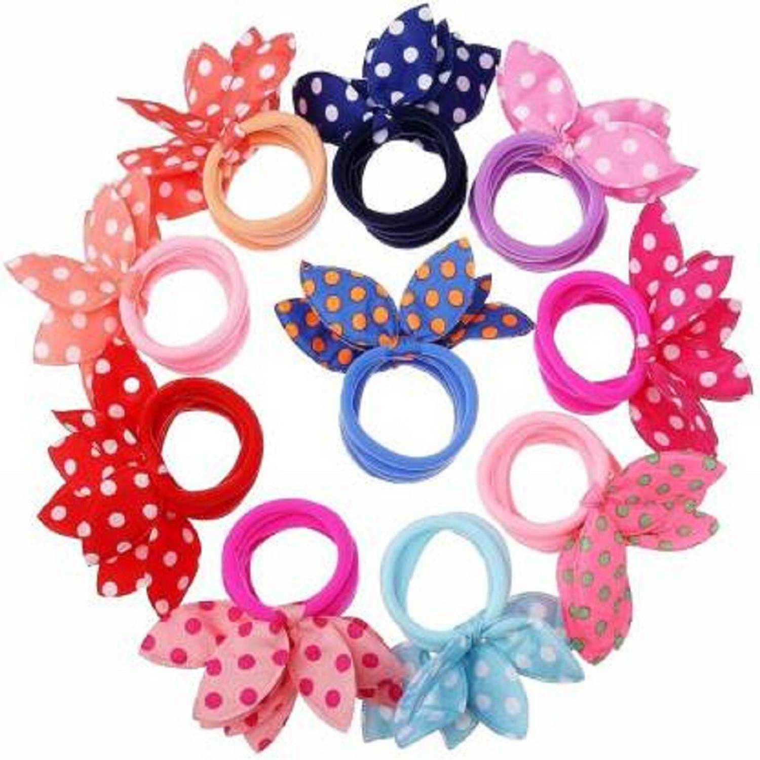 beautyfly Girl's Rabbit Ear Hair Tie Rubber Bands Rubber Band