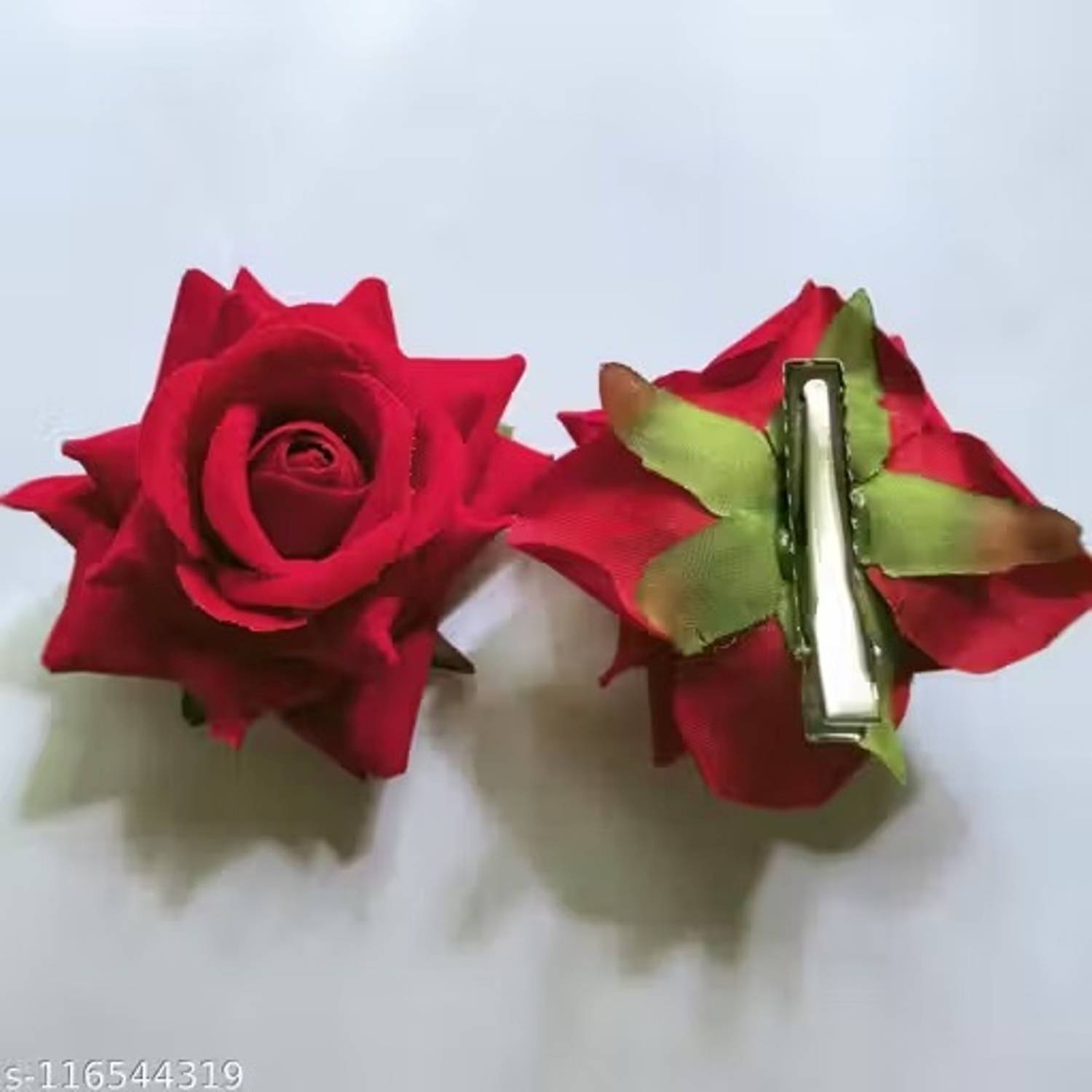 Alora Woman Style Artificial Red Rose Flower Clip for Girls & Women Hair Clip