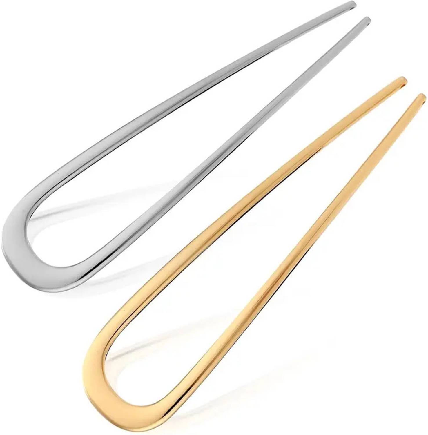Ashkash 2pcs French U Shaped Twist Bun Pin for Thick Hair, Chignon Bun Stick Bun Stick