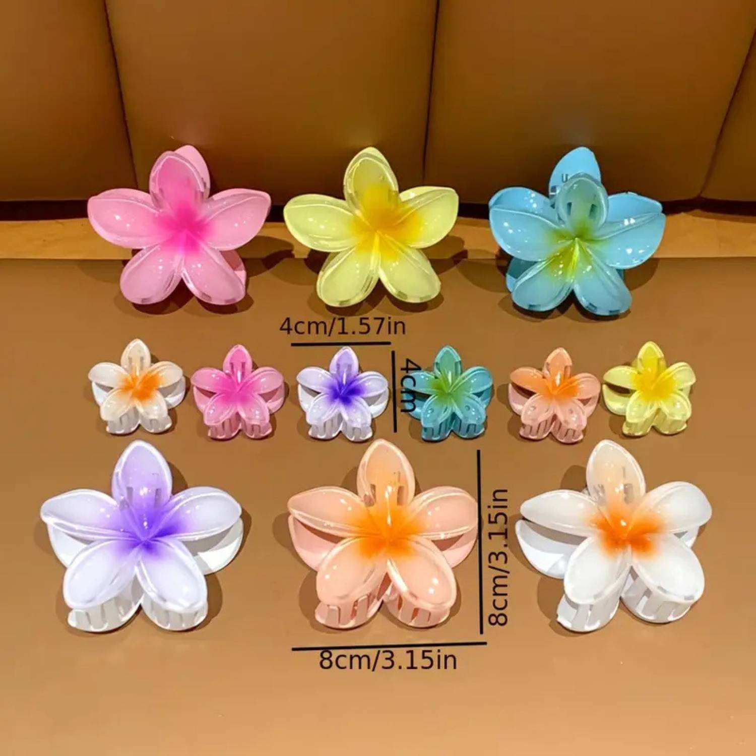 PACTIV 9 pcs Hawaiian Flower Hair Claw Clips - Image 2