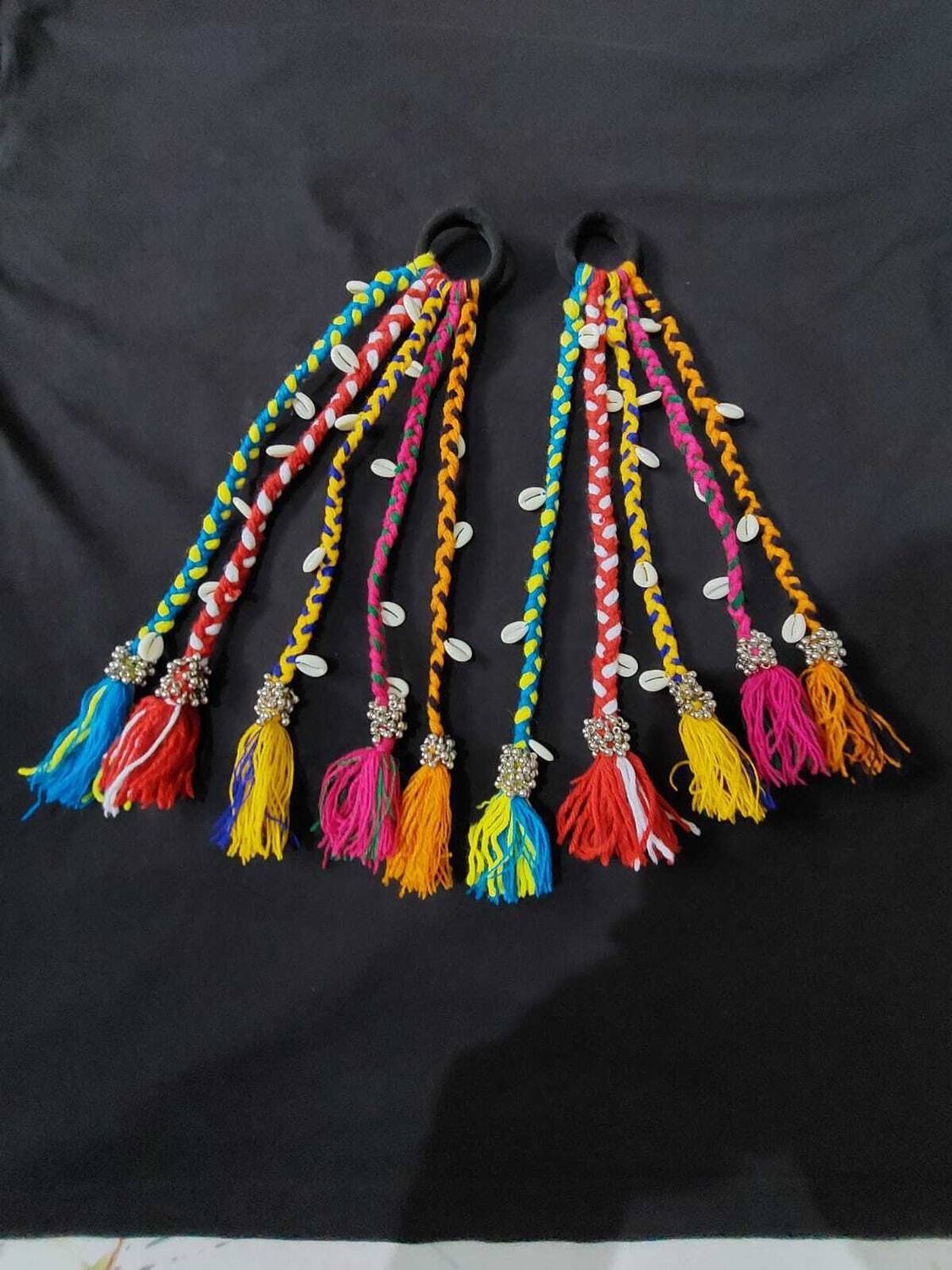 AGBO Navratri Look Hair braids with Rubber Bands Girl and Women Hair Band