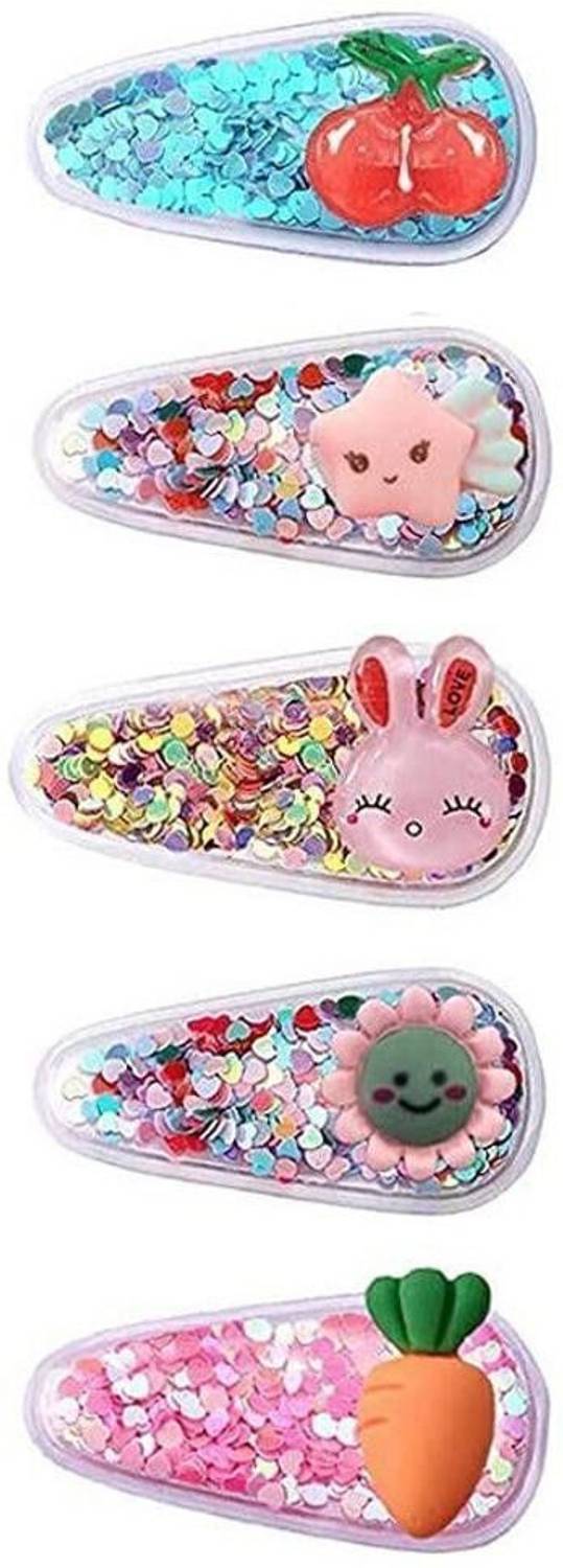 Anna Stella 5 Pcs Stylish Hair Clips for Girls Sequins Snap Hair Clips Hair Accessories Hair Clip