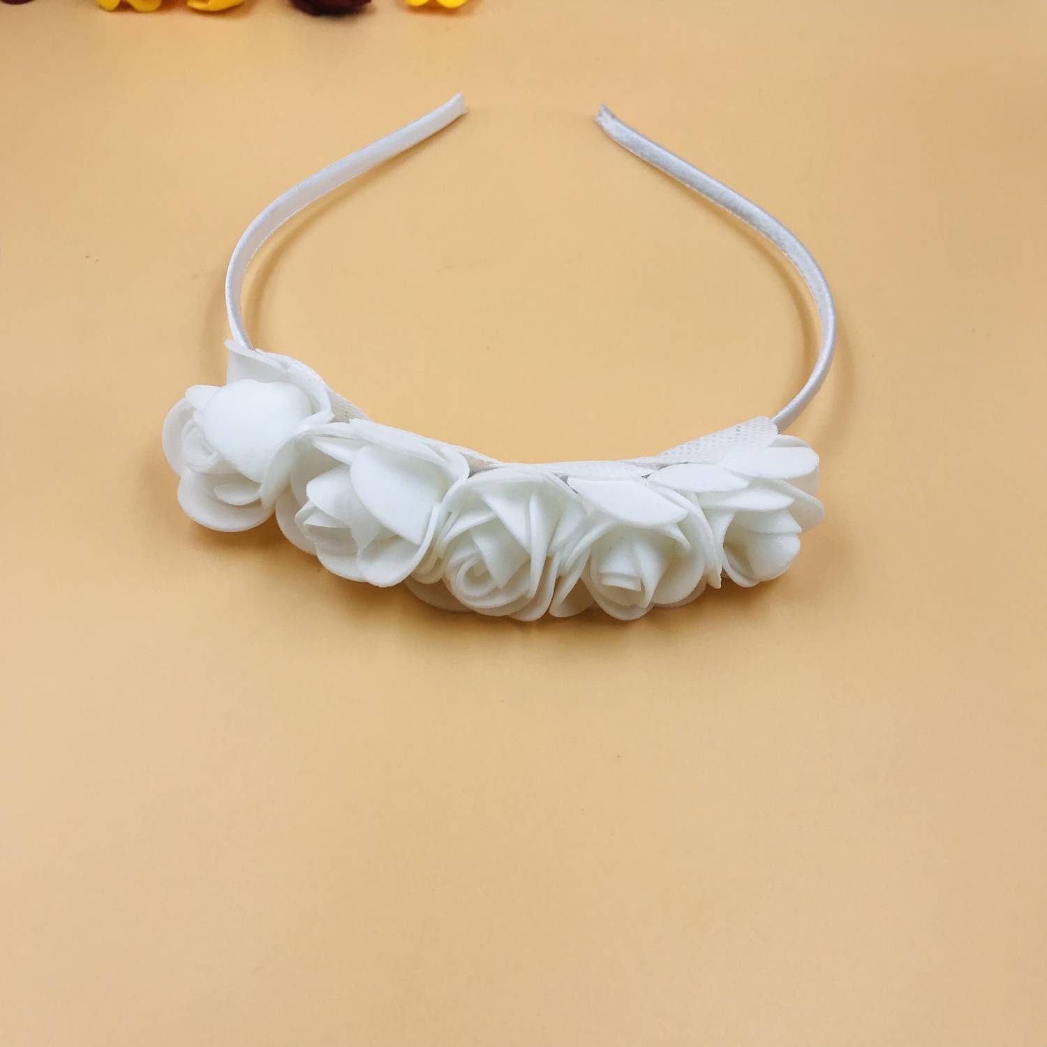 AROOMAN Fabric Flower Hair band /Head Band For Girls and Women Pack-1, Color-White Hair Band