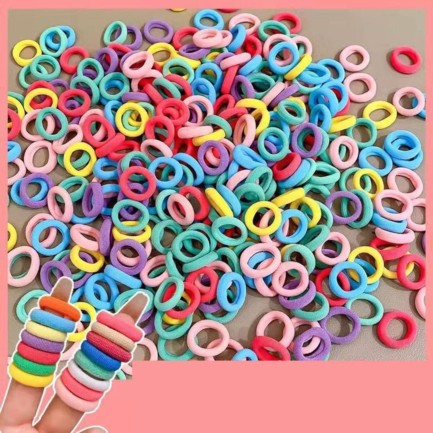 Alucia 100pcs Hair Rubber Bands Ponytail Holder Elastic Hair Tie Girls/Women Hair Band Rubber Band