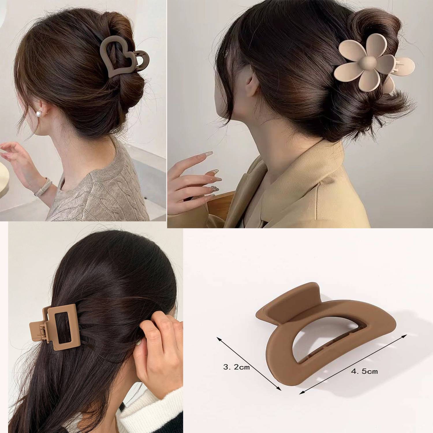 Saca Trendy Hair Claw Clips 9 Pcs - Image 2