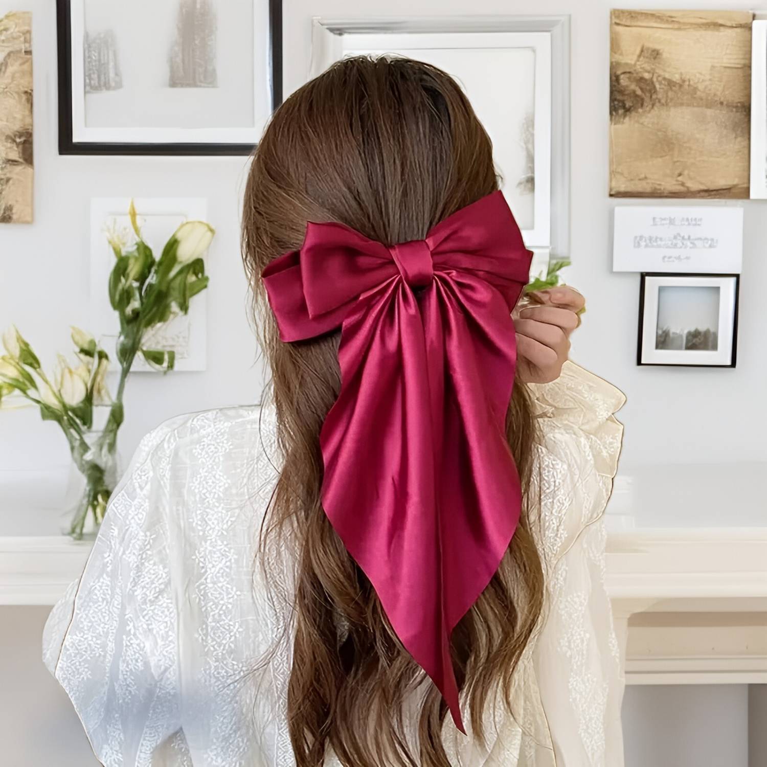 ChicTresses Big Double Layer Hair Bow For Women Hair Clip