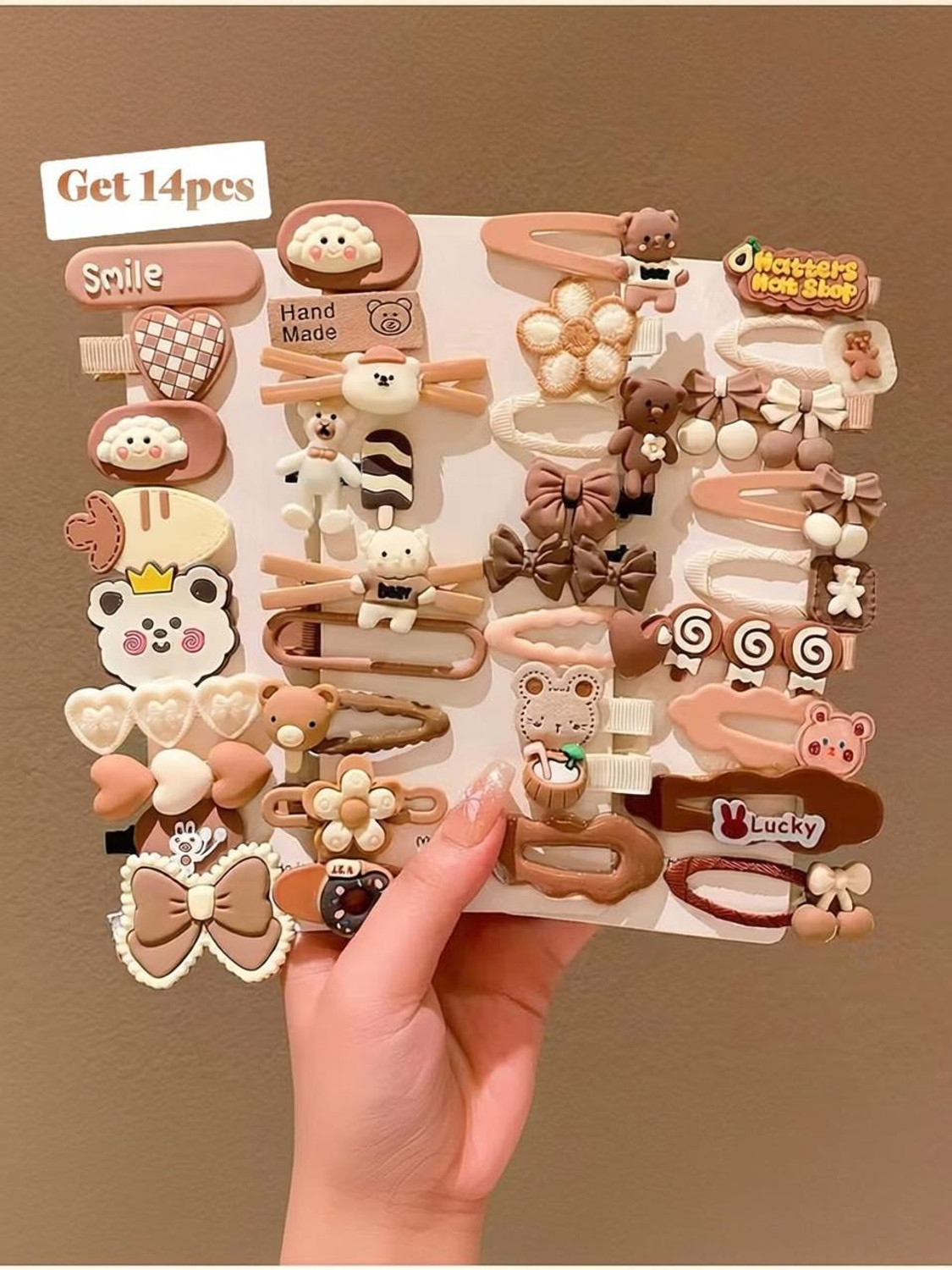 Image of Blubby 14 Pcs Cute Cartoon Hair Clips Set for Girls & Kids Hair Pin