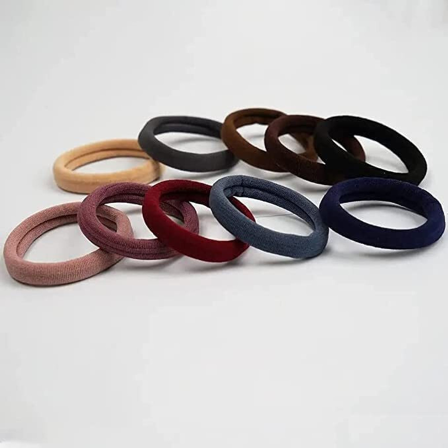Image of house of common 30 PC Ponytail Stretchable Dark Colors Hair Bands For Women Rubber Band