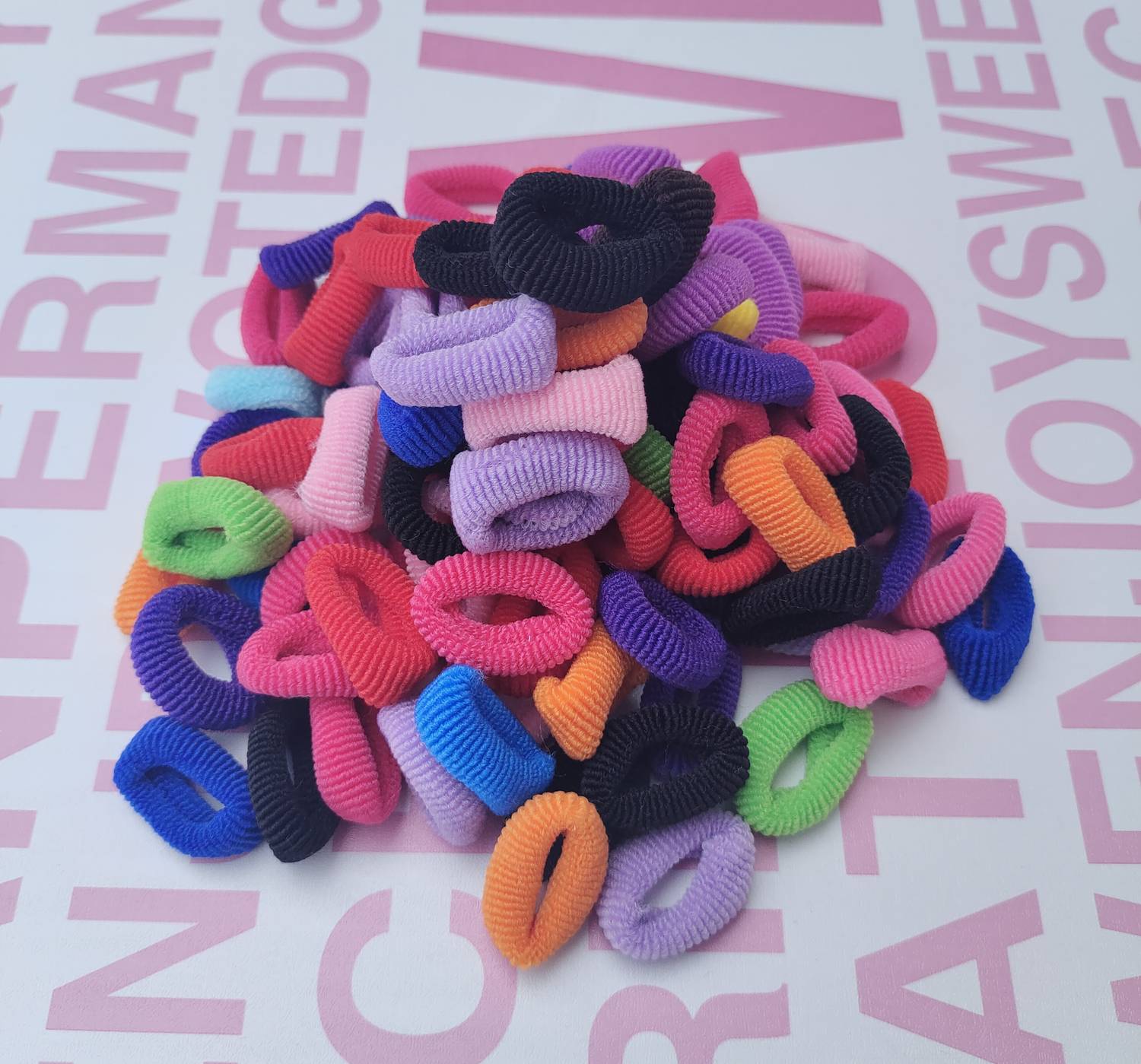 AmazingKarts 100Pieces Baby Girl's Mini Elastic Soft Rubber Hair Band ponytail Band For Gilrs Rubber Band