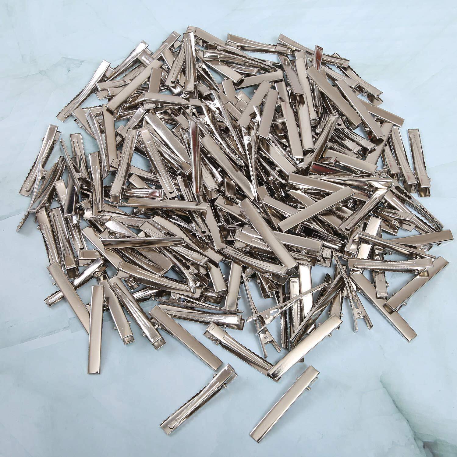 AALIYA INTERNATIONAL Silver Alligator Clips, Single Prong, Salon Style Metal Hair Clips Pack of 50 Hair Clip